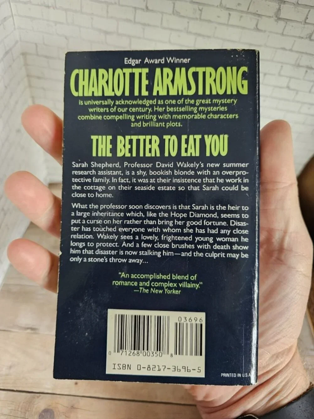 Vintage 1992 The Better to Eat You Charlotte Armstrong Zebra Mystery PB